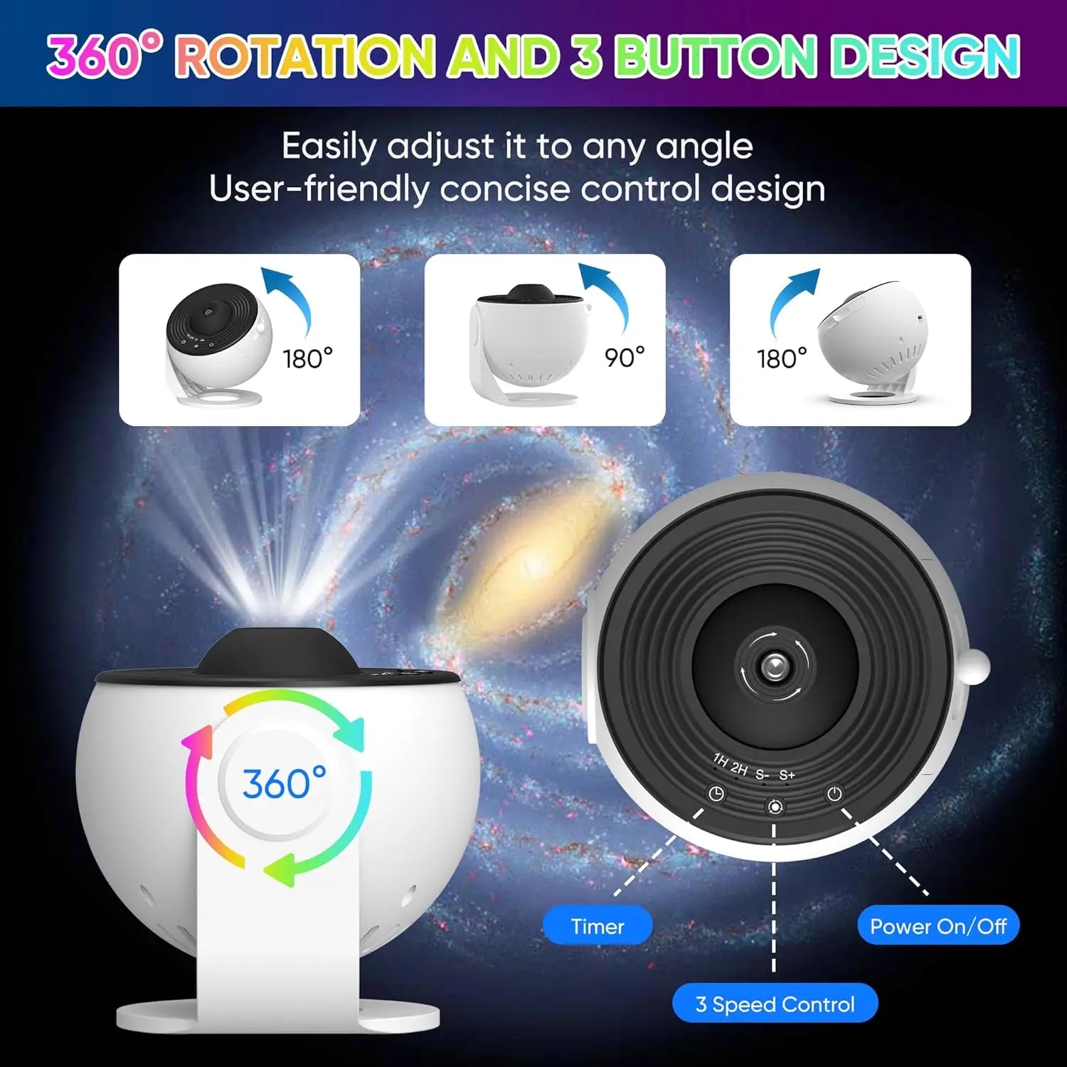 Galaxy projector in bedroom